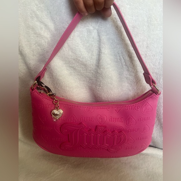 Juicy Couture “Juicy Pink Upgrade U” Shoulder Bag – Hot Pink Embossed Logo - Picture 4 of 6